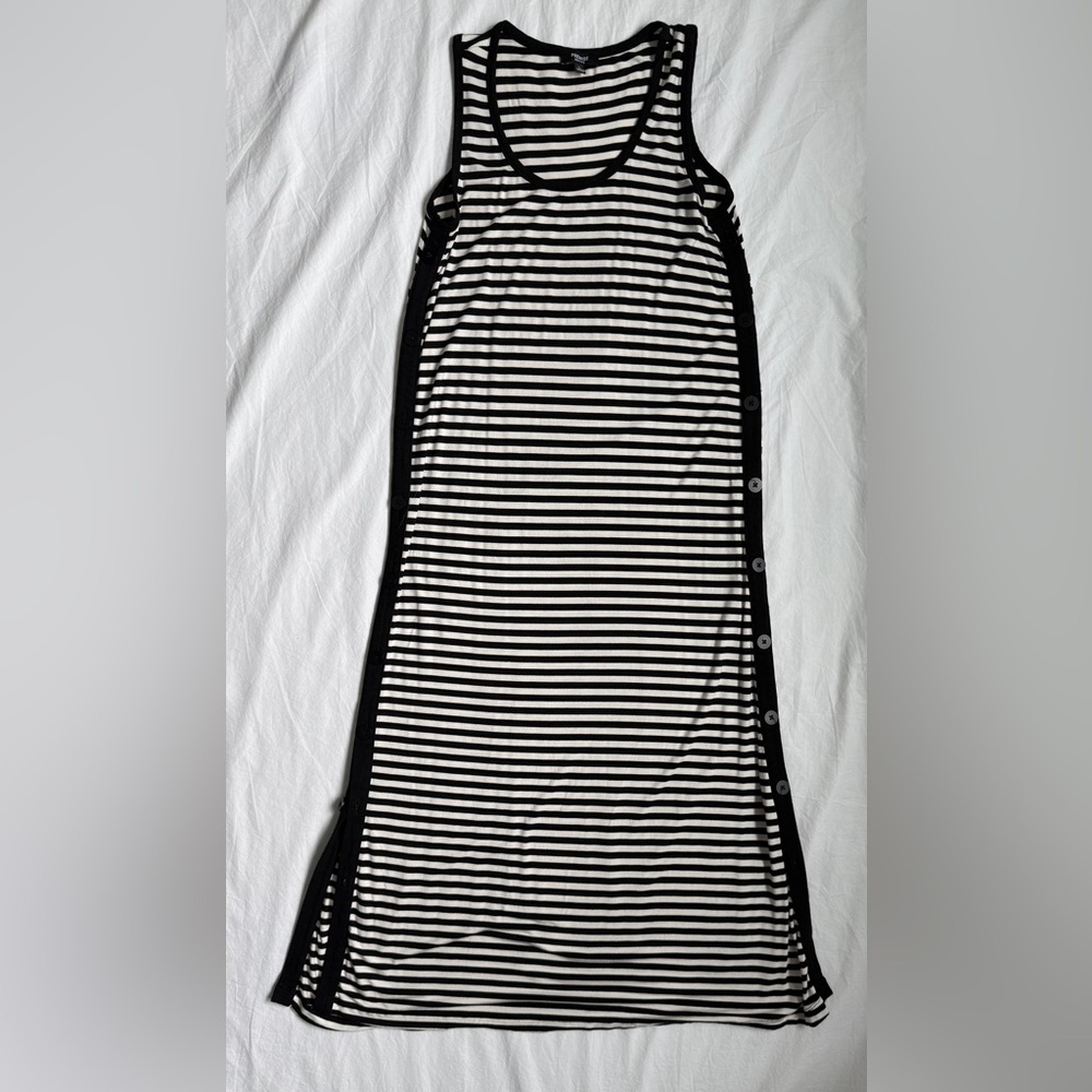 Premise Black & White Striped Maxi Skirt